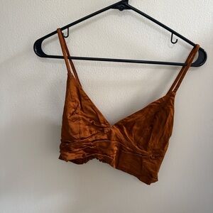 Aerie Burnt Orange Smocked Top